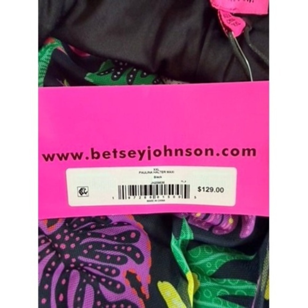 NWT Betsey Johnson Paulina Halter Maxi Dress Tropical Jungle Print XXL - Picture 6 of 12